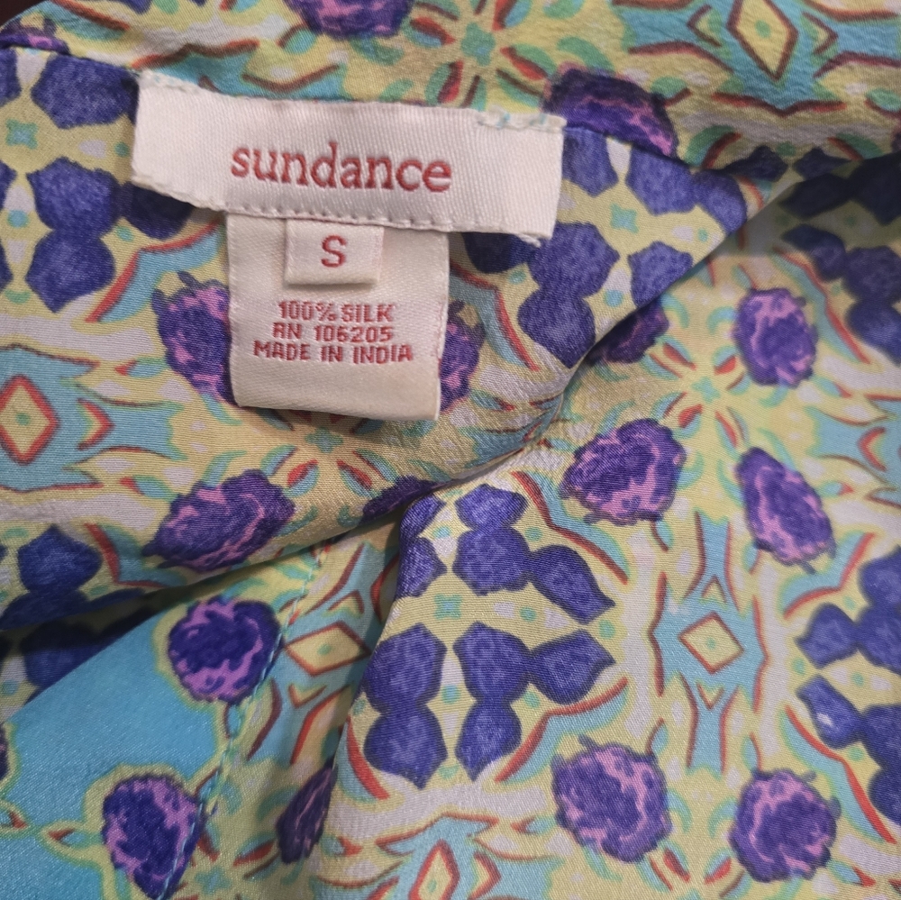 Sundance Silk Abstract Patterned Shortsleeve Shir… - image 4
